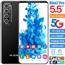 RINO7 Pro 5.5 Inch Smartphone 4G+64G 10 Core Version  Full Screen 4800mAh  24+48MP  Dual SIM Cellphones Celular 5G Phone