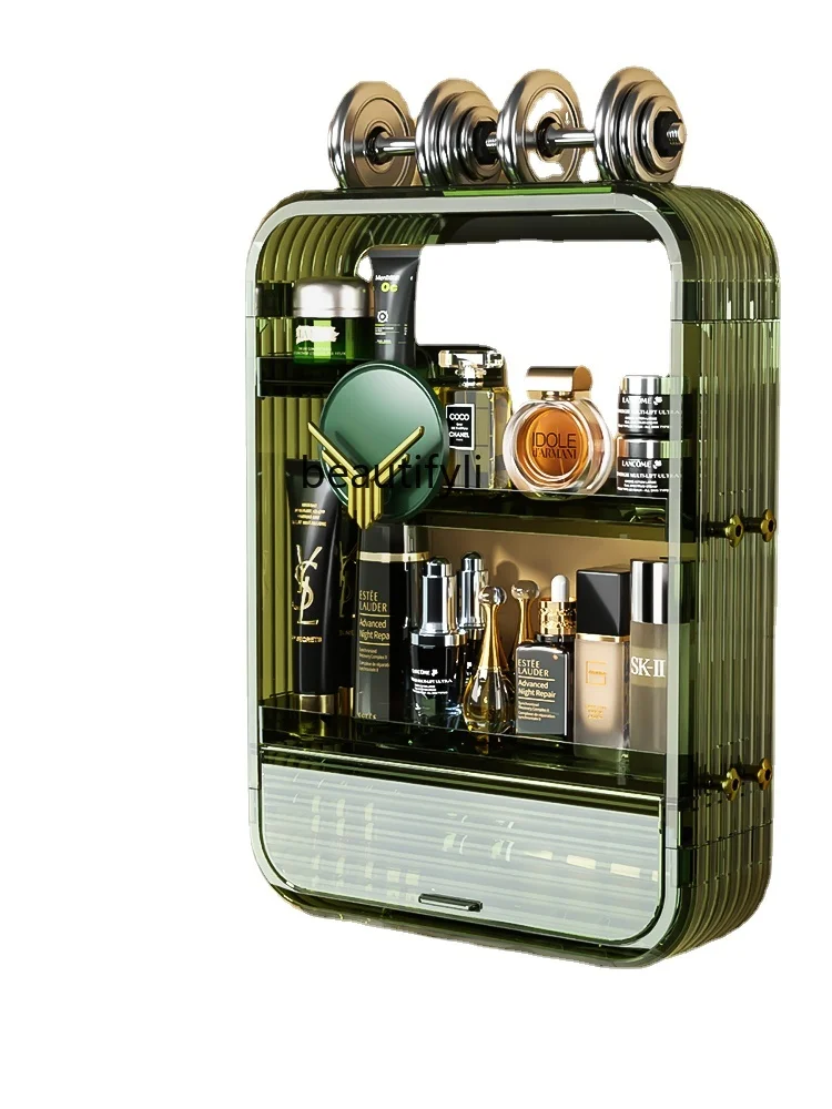 

zqToilet Rack Punch-Free Bathroom Vanity Cosmetics Wall-Mounted Storage Rack