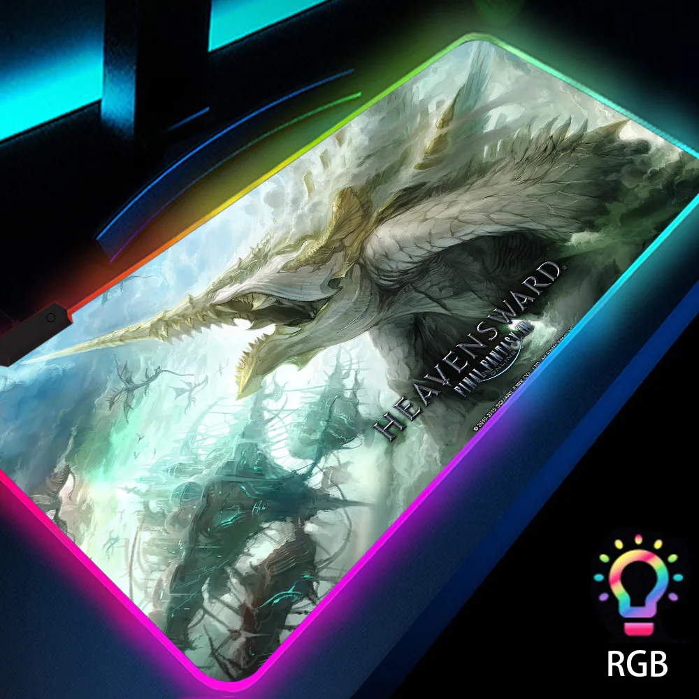 

Final Fantasy Xiv Mouse Pad Anime Desk Mat RGB Computer Accessories Mousepad Gamer LED Backlit Mat 800x300 Office Protector