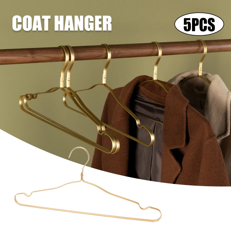 

5pcs Aluminum Alloy Hangers for Clothes Durable Space-saving for Coat Wedding Dress Hanging Racks Solid Clothes Drying Hanger