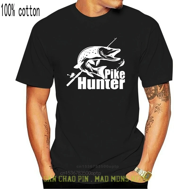 

Летняя модная футболка высокого качества с изображением щуки и рыбы