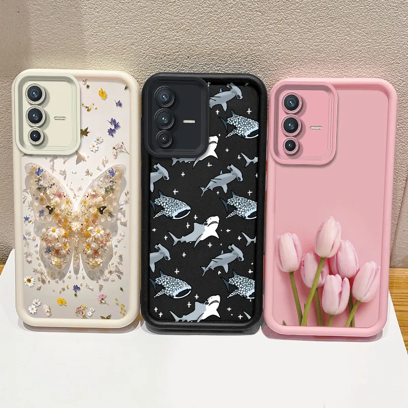 Фото Противоударный чехол для Vivo V23 5G S12/V23 Pro, чехол для телефона VivoV23 S12 Pro, силиконовый защитный чехол с цветочным принтом, силиконовый защитный чехол №3
