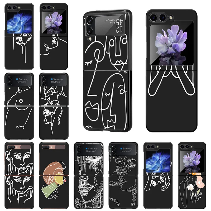 Чехол для телефона Samsung Z Flip 6 5 4 3 Galaxy ZFlip6 5G привлекательная девушка лицо жесты