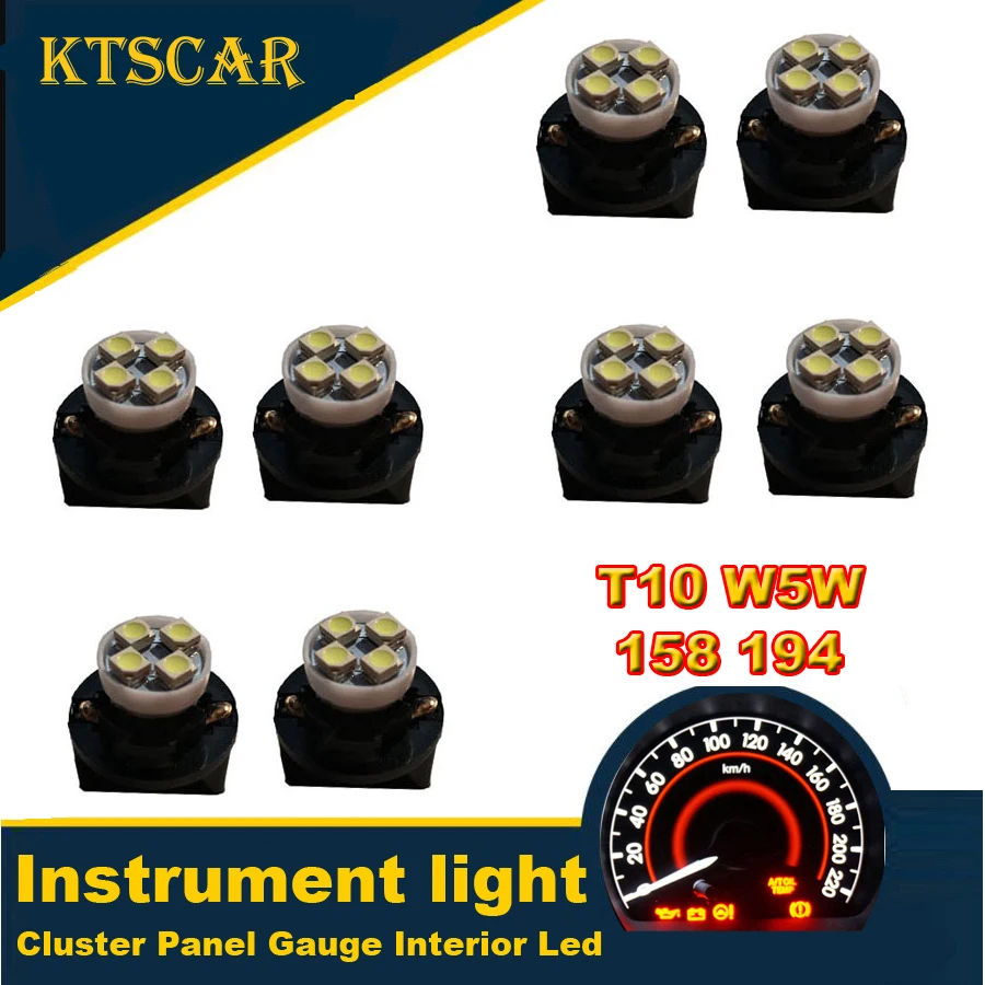 

T10 4 Led 3528SMD Bulb W5W 158 194 PC194 PC168 PC195 Twist Lock Socket Car Dash Dashboard Instrument Cluster Panel Gauge Light