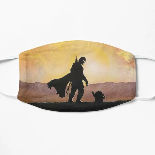 

Mando Hunter And Child Canvas Flat Printing Face Mask Winter Cute Beauty Cosplay Pattern Cotton Washable Sport Haze Reusable