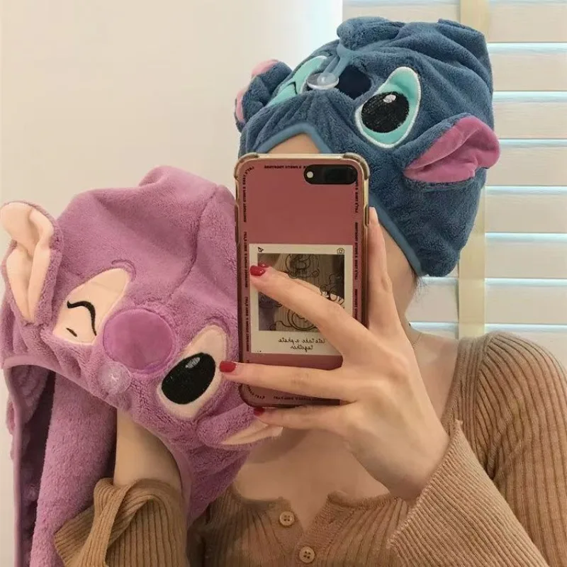 Kawaii Stitch модное коралловое бархатное женское полотенце для сухих волос с милым рисунком Диснея шапочка для душа с сухой оберткой шапочка для душа инструмент подарки для девочек (art.: 3920ccd57bd74) - 3920ccd57bd74