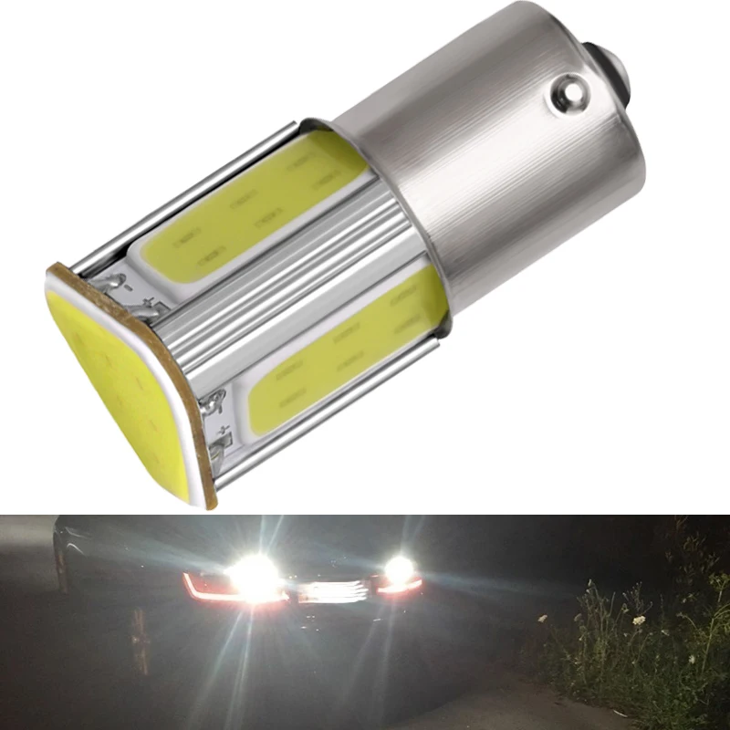 1 PCS P21W 1156 BA15S 1157 BAY15D LED Bulb 12V COB 7000K White Red Yellow Car Turn Signal Light Tail Reverse Brakup Parking Lamp