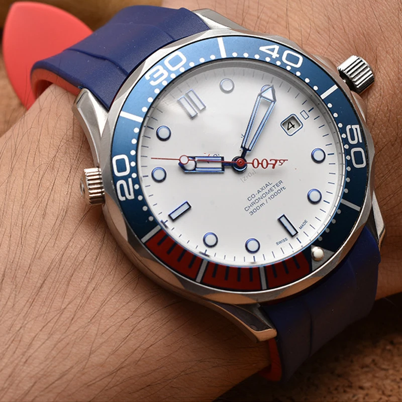 20mm 22mm Rubber Watch Strap Double Color Curved End Silicone Watchband Replacement Wristband For Omega Brand Watch Band