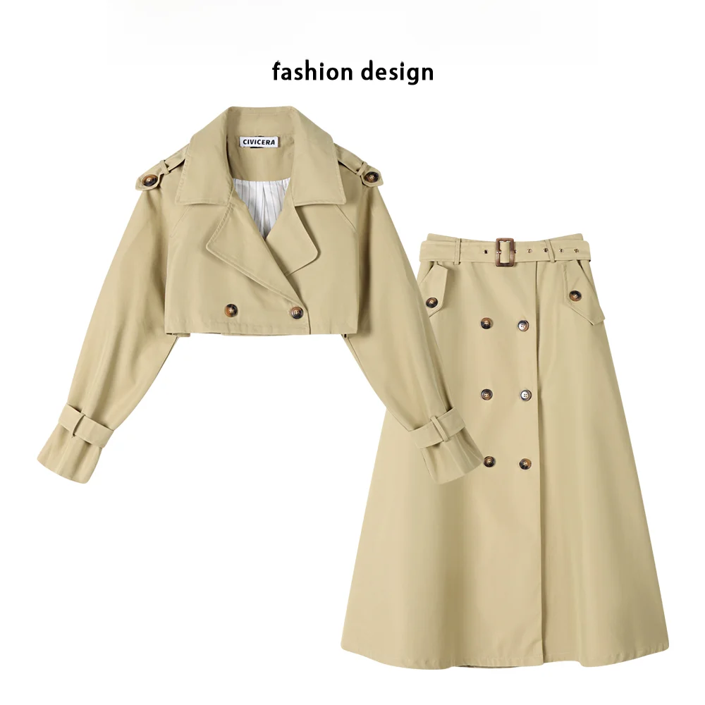 Осеннее усовершенствованное пальто Civicera цвета хаки верхняя одежда комплект из