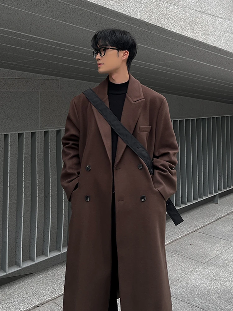 Шерстяное пальто корейской серии мужское осенне-зимнее модное повседневное