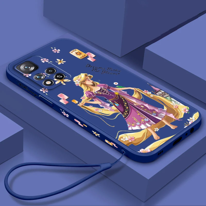 

Princess Rapunzel Disney Girl Phone Case For Xiaomi Redmi Note 12 11 11S 11T 10S 10 9S 9T 9 Pro Plus 5G Liquid Left Rope Funda