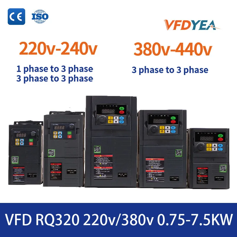 

VFDYEA Water Pump Constant Pressure Motor Supply Special Frequency Converter 0.75-1.5-2.2KW Universal 1 or 3 Phases for pump