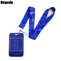 little prince blue credit card id holder bag student women travel bank bus business card cover badge accessories gifts kids