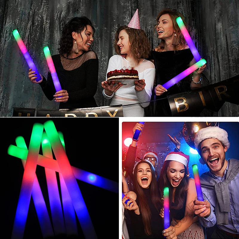 

1/5/10 Pcs/Lot Glow Sticks Bulk Colorful LED Foam Stick Glow Sticks Cheer Tube RGB LED Glow in the Dark Light for Party Concert