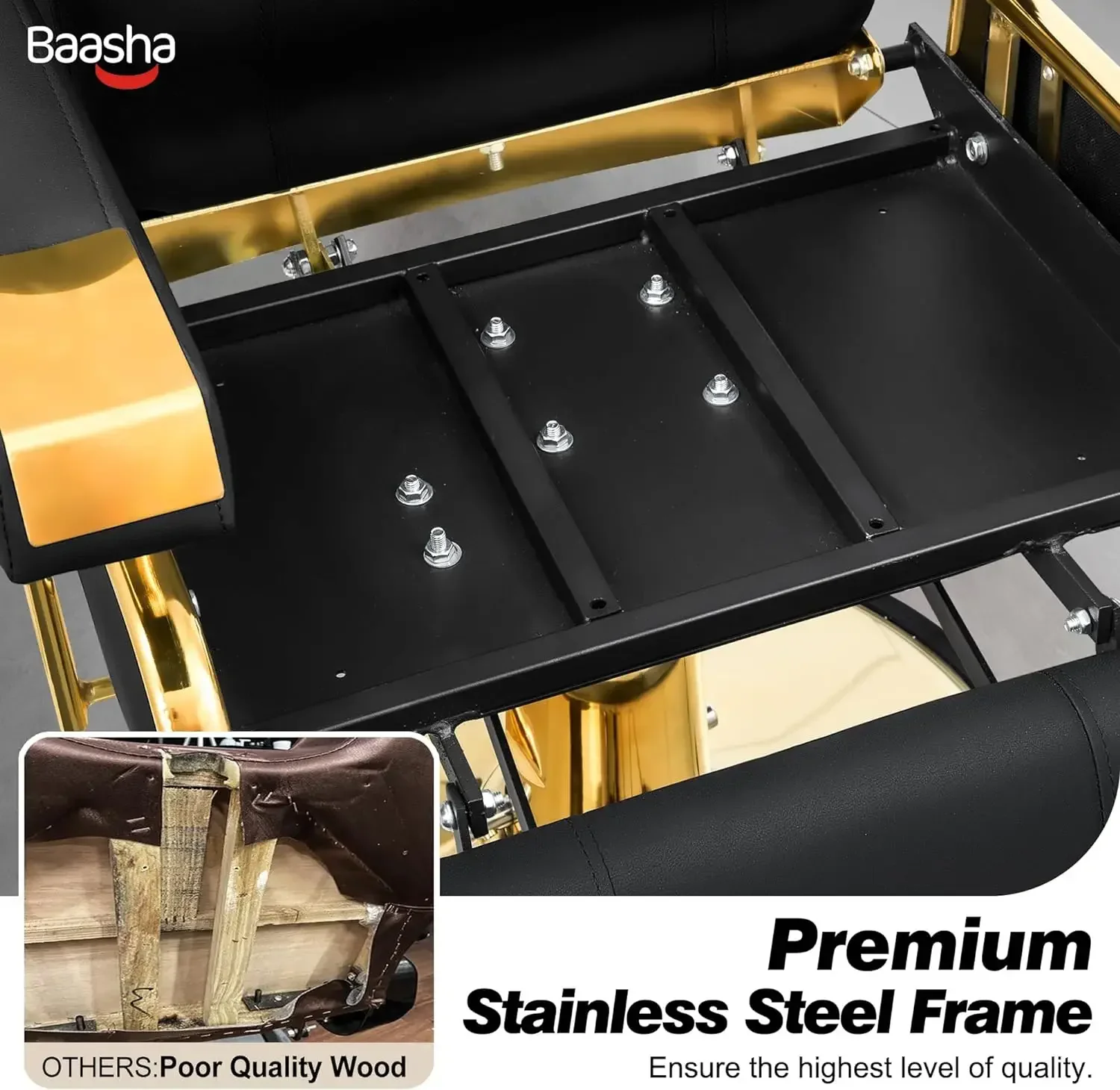 Sedia da salone reclinabile Wee con schienale regolabile элегантный sedia barbiere in oro nero Brug