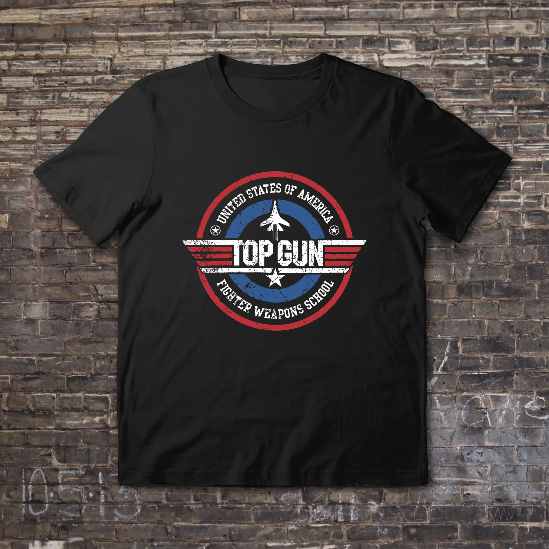 

Summer Pure Cotton Tee Male T Shirt Casual Oversized Top Gun Fighter Weapons School Essential T-shirt Men T-shirts Graphic S-3XL