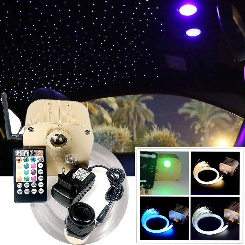 Optical fiber lamp Twinkle Fiber Optic Star ceiling kit Bluetooth APP Control  Starry Car LED Light Kid Room Ceiling RGB  COLOR