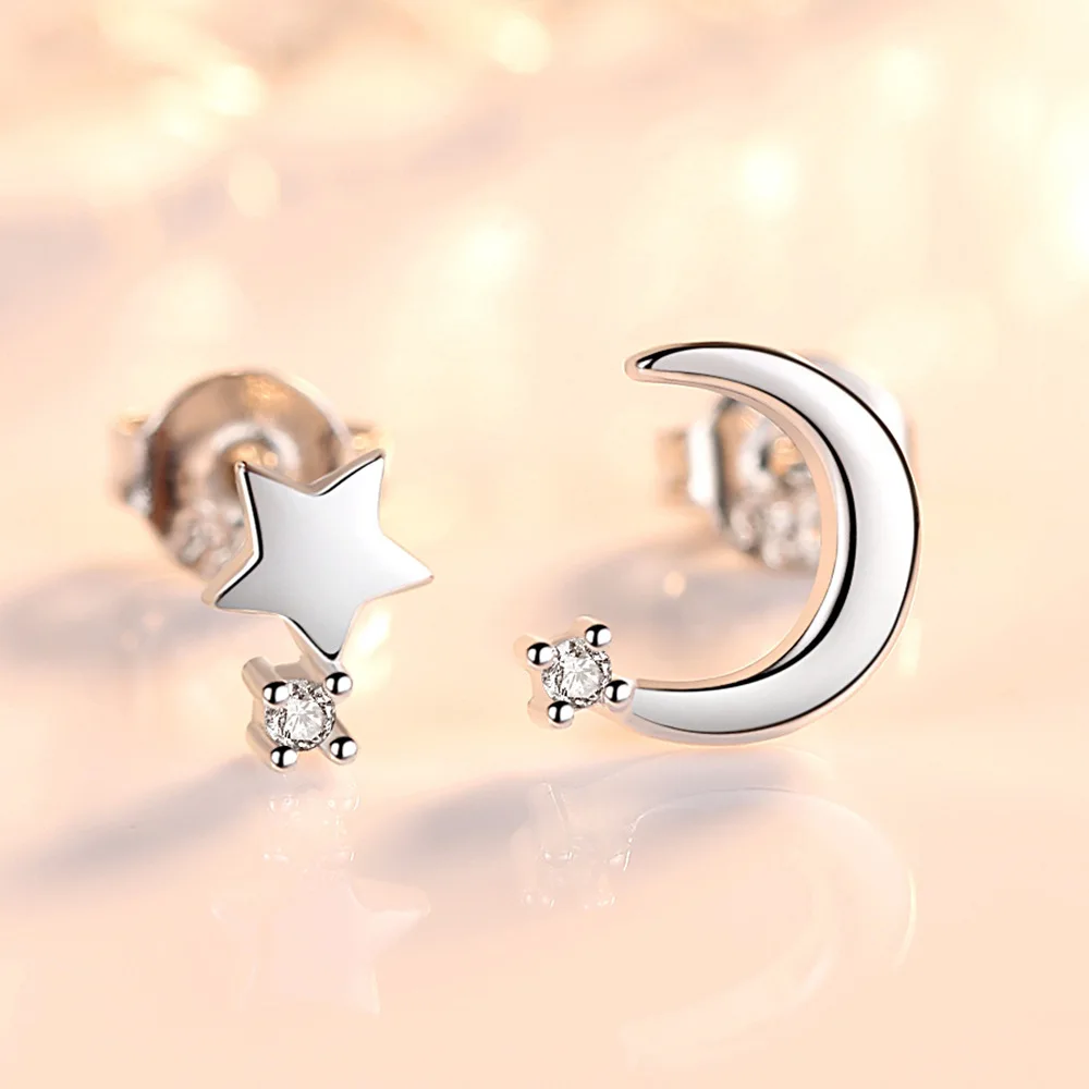 Temperament Female Personality Simple Electroplated Silver Versatile Jewelry Earings for Women Stud Earrings