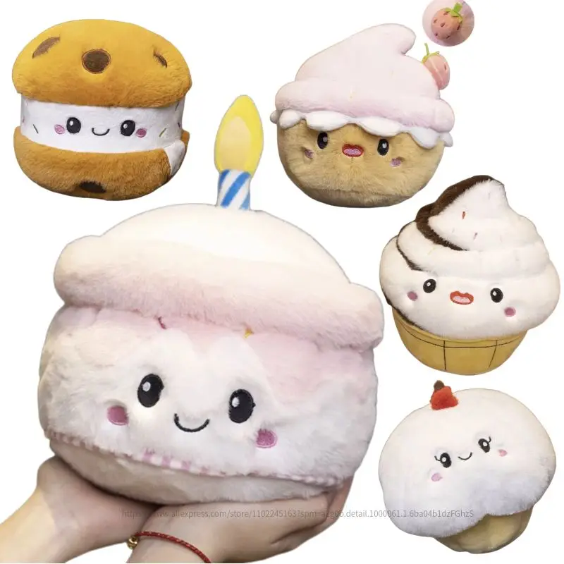 

Kawaii Cartoon Cake Plush Toy Stuffed Food Strawberry Fruit Cherry Cakes Cookie Doll Anime Soft Kids Toys for Girls Children