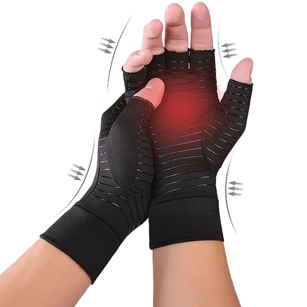 

1Pair Sports Anti-skid Half Finger Gloves Arthritis Pain Relief Gloves Joint Hand Gloves Gloves Cycling Fitness Therapy Pre F8N2