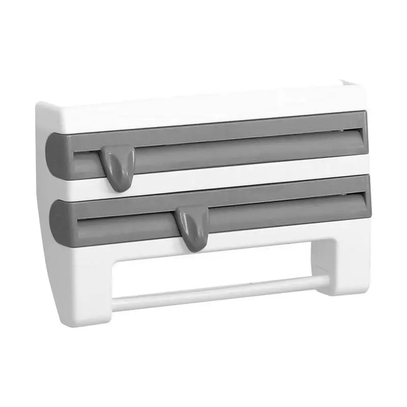 

Wrap Dispenser Dispenser Cutter Wall-Mount Aluminum Foil Dispenser With Paper Towel Holder For Organization Storage Home