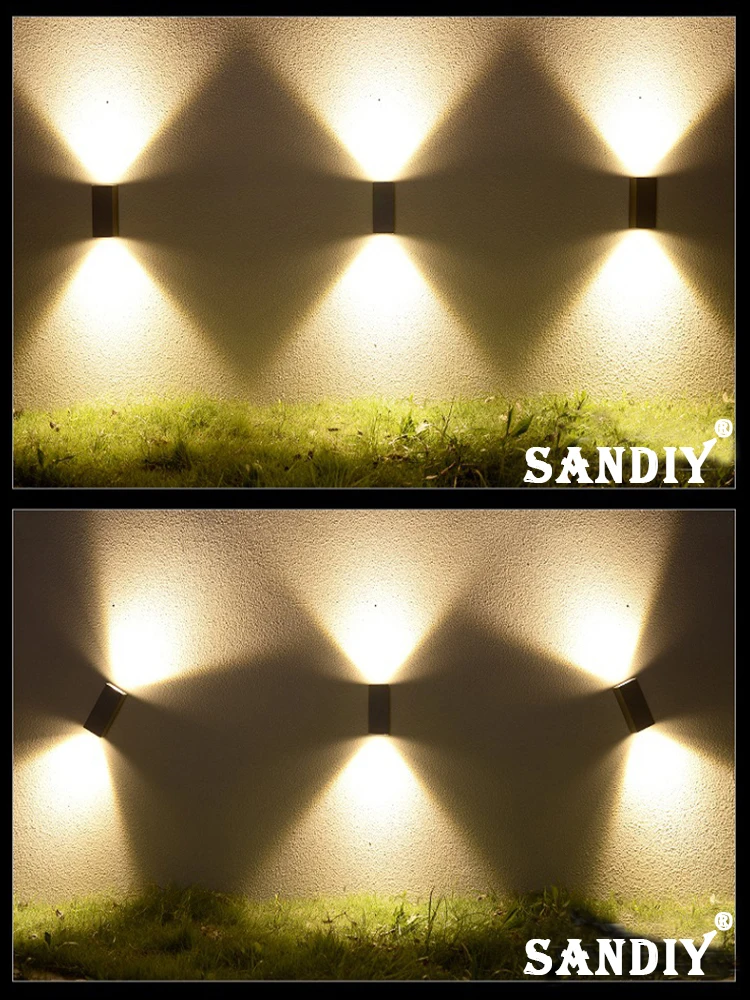 SANDIY Открытый Настенный Светильник Внешняя Стена Шайба Двор Подсветка ...