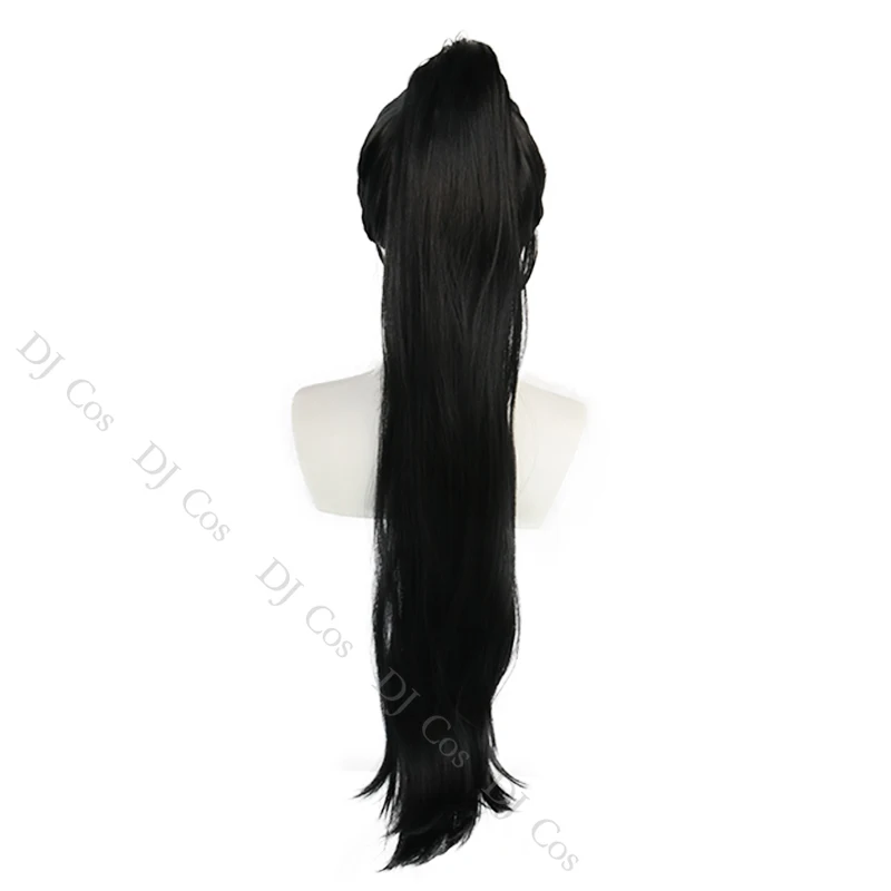 Hinatsuru Cosplay Wig Season 2 Anime Demon Slayer Black Ponytail Hair Uzui Tengen Wife Heat Resistant Fiber + Free Cap |