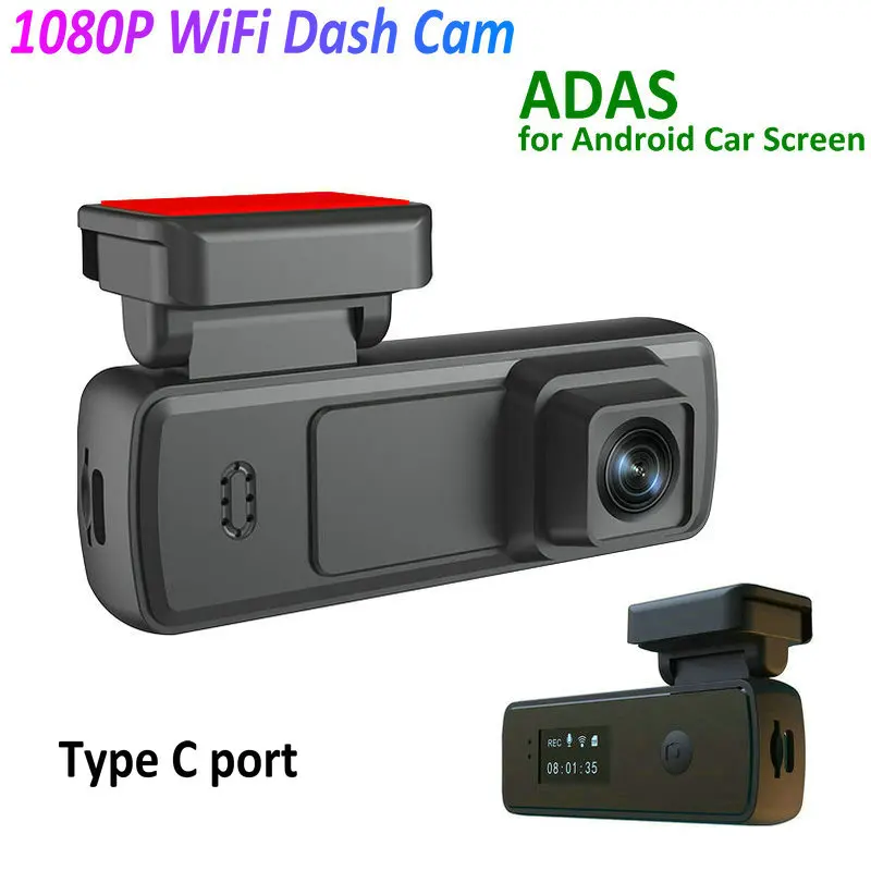 

1080P WiFi Dash Cam Type C Mini Car Camera DVR Night Vision Driving Recorder Camcorder black box ADAS for android car screen