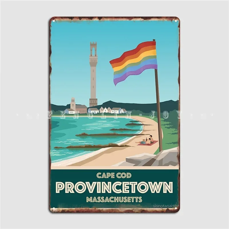 Провинцетан винтажный металлический знак для путешествий паб гостиная постер