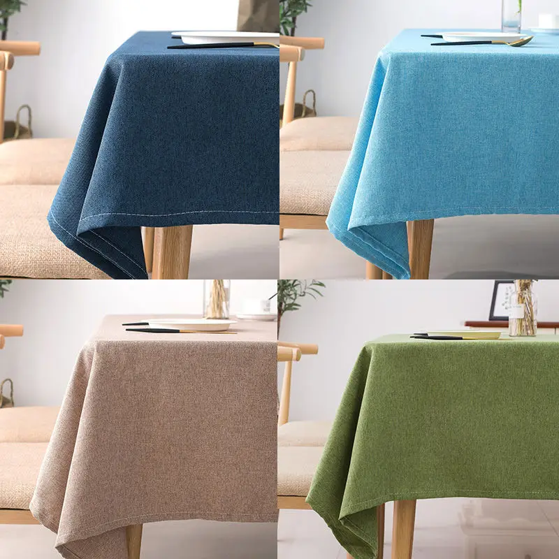 Nappe en coton et lin de couleur Pure  le nouveau style chinois est rectangulaire