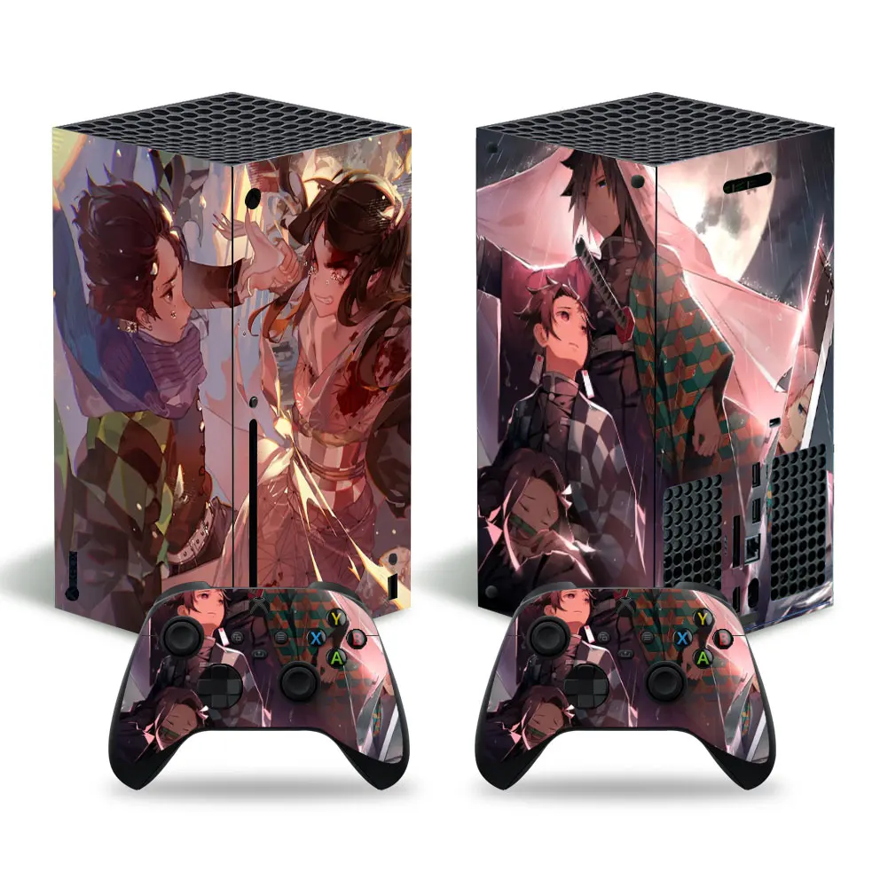 

Demon Slayer Style Skin Sticker Decal Cover for Xbox Series X Console and 2 Controllers Xbox Series X Skin Sticker Viny