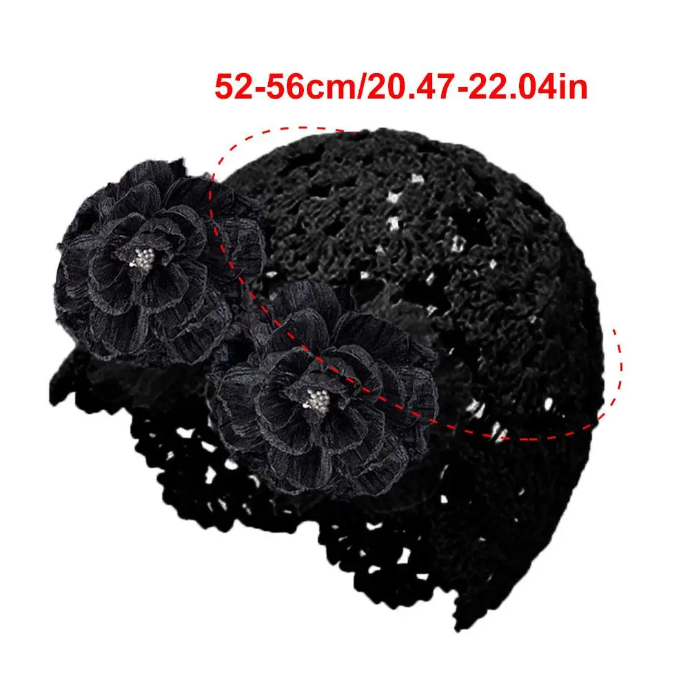 Корейская вязаная шапка с цветочным узором для девочек модная однотонная