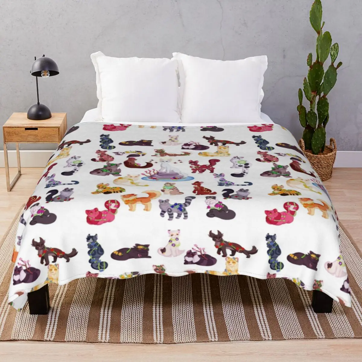 Medicine Cats Blanket Velvet Autumn/Winter Lightweight Throw Blankets for Bed Sofa Camp Office