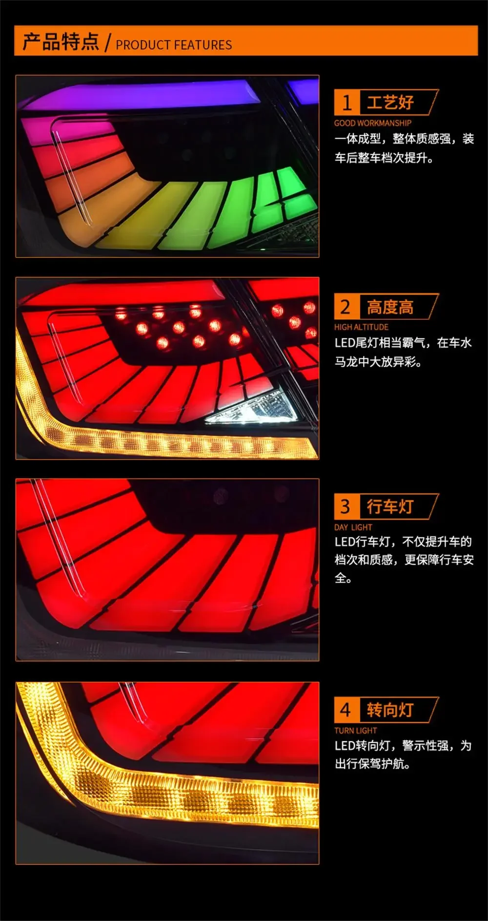 Для Honda 10-го поколения Accord 2018-2021 модификация задних фонарей RGB цветной