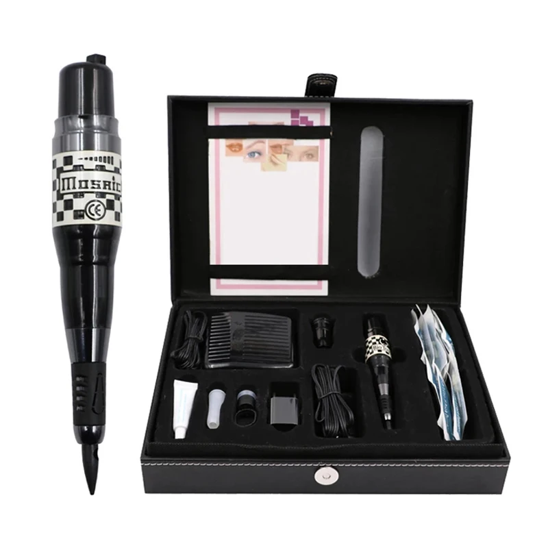 Professional USA Mosaic Machine Tattoo Pen Eyebrow Lip Eyeline Permanent Makeup Eyebrow Tattoo Machine Pen with Cartridge Pedal