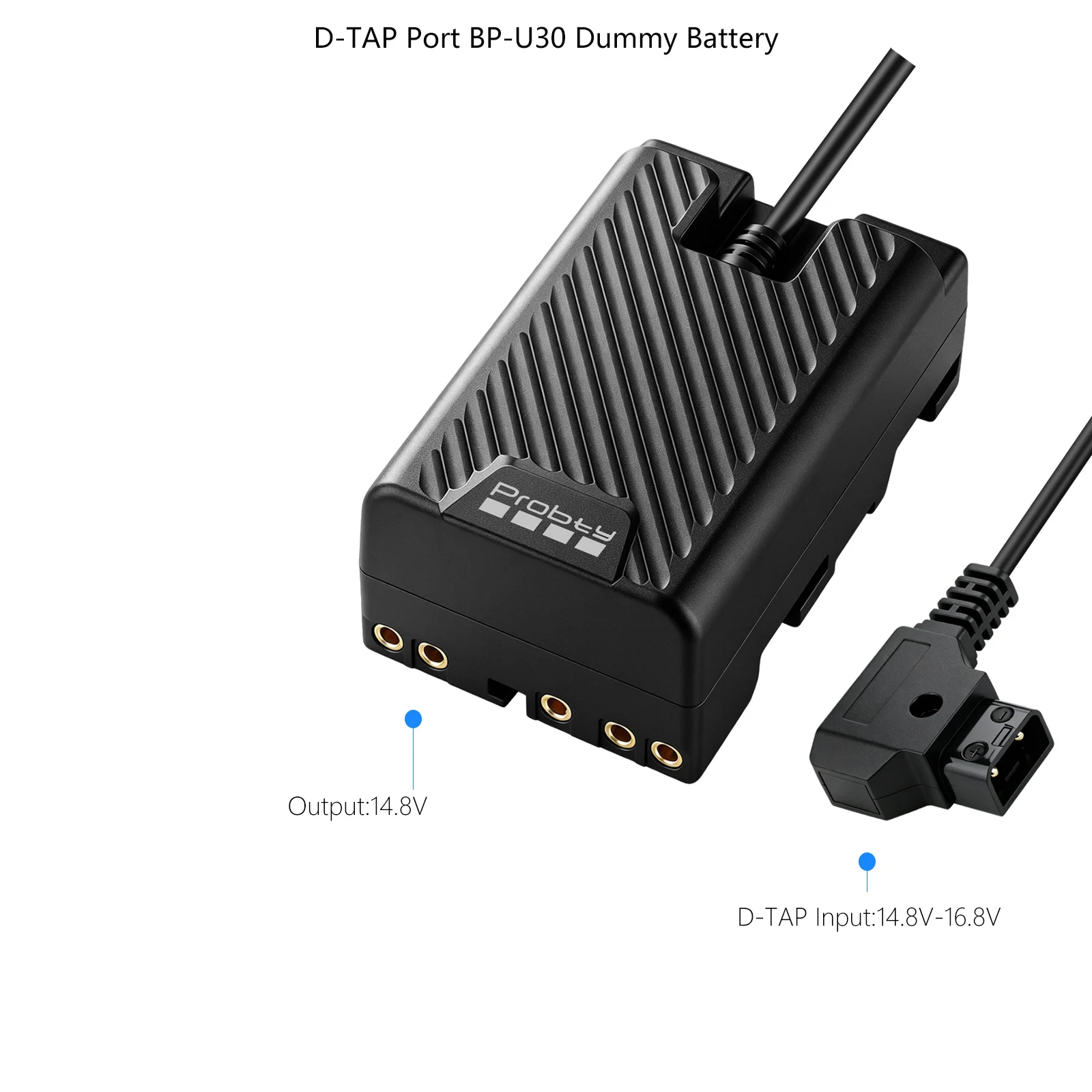 Фото Адаптер питания Probty BP-U30 (муляж батареи) с портами D-TAP/TYPE-C для Sony BP U30 U60 U90 XDCAM EX PMW 100 150 160 200 PMW EX1 EX3 №5
