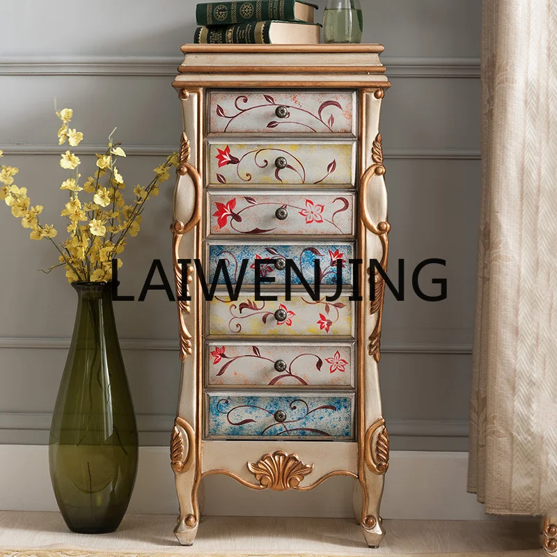 Деревянный шкаф с 7 ящиками Yff в европейском стиле ретро комод для ювелирных