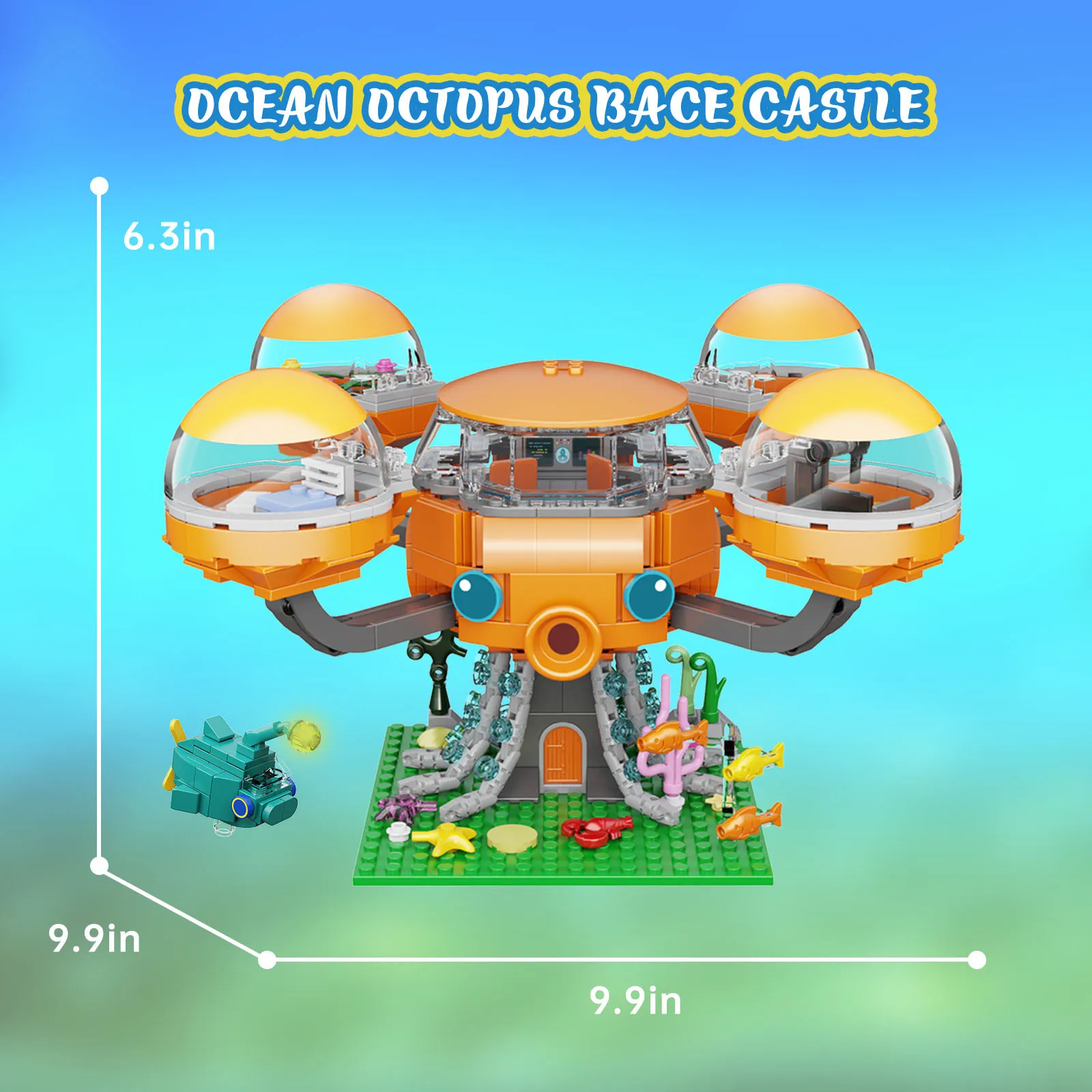 BuildMOC Sea World Octopus Fort ABP Модель Строительный блок Игрушка