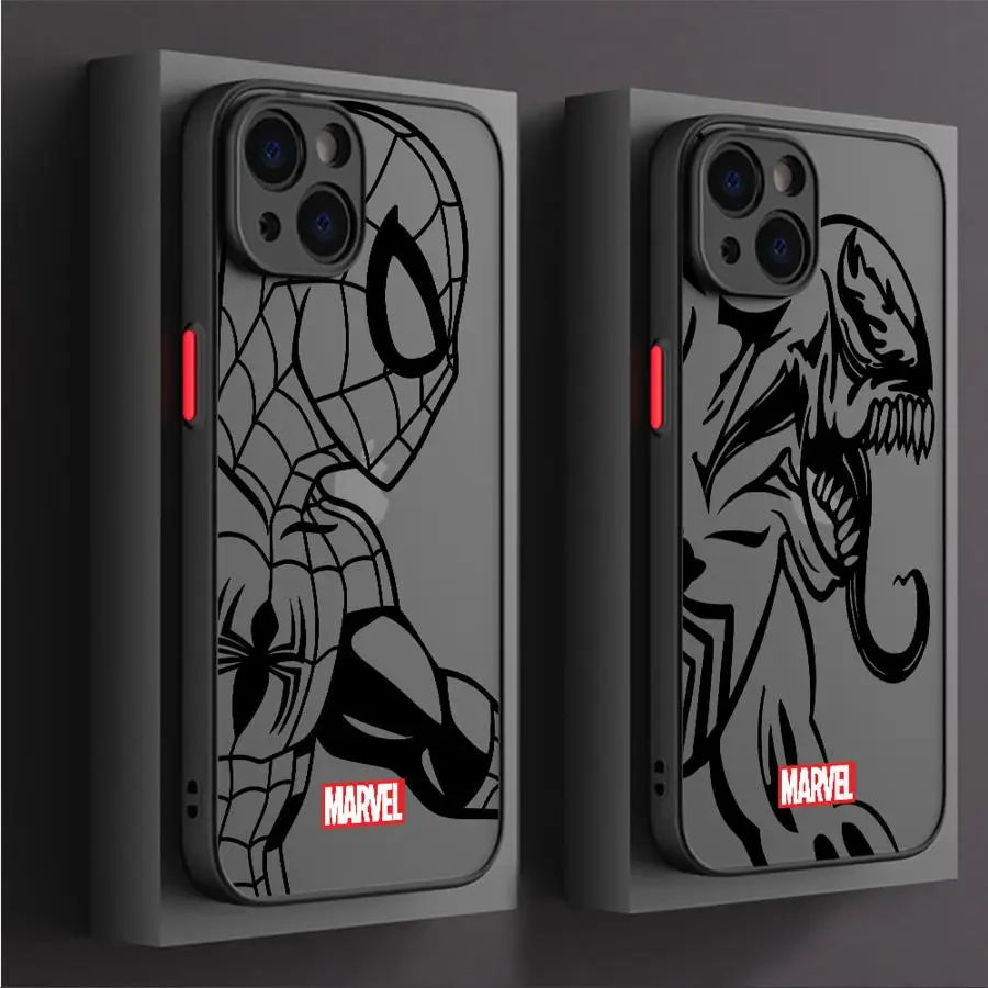 Чехол для телефона Iron Man Spider Deadpool Art iPhone 13 Mini 7 8 Plus XR 12 16 14 Pro SE 16e 11 15 XS Max Matte Cover