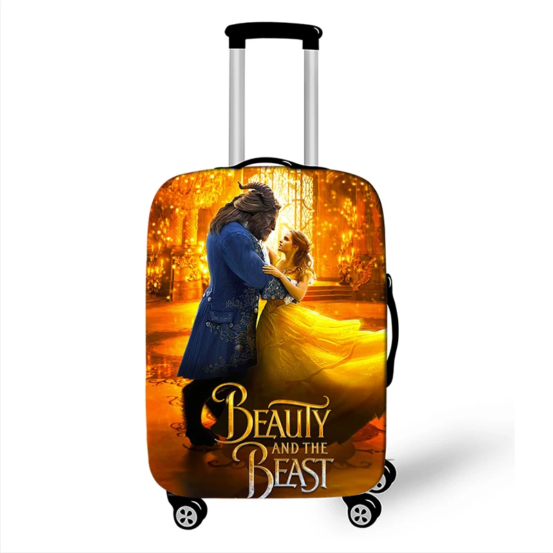 Fashion Disney Beauty and the Beast Luggage Cover Elastic Suitcase Protective Cover For Travel Bag Anti-Dust Protective Cover