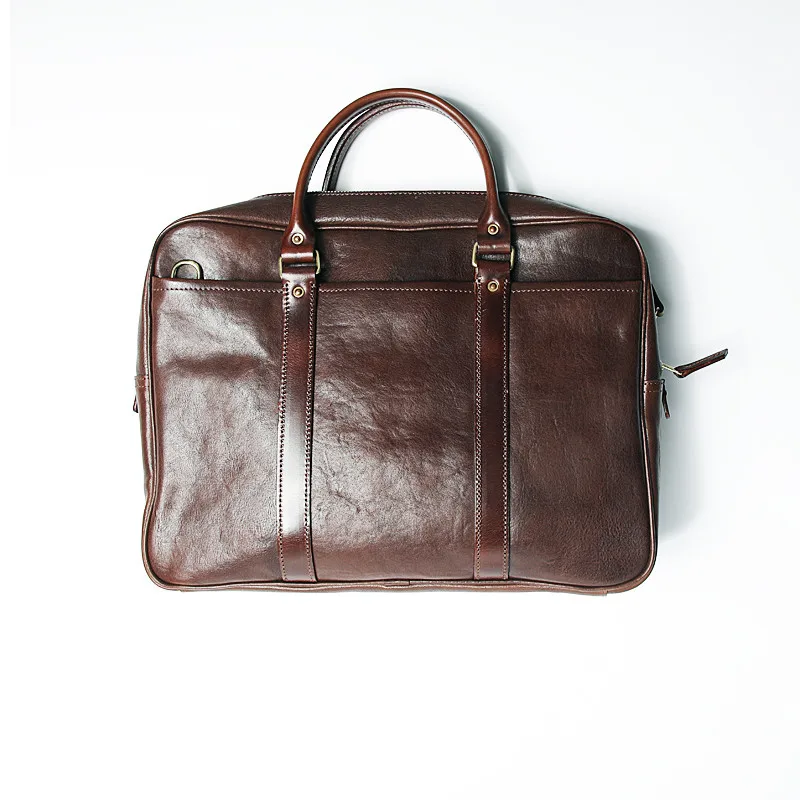 High-quality genuine leather men's briefcase business luxury real cowhide laptop handbag designer simple fashion messenger bag