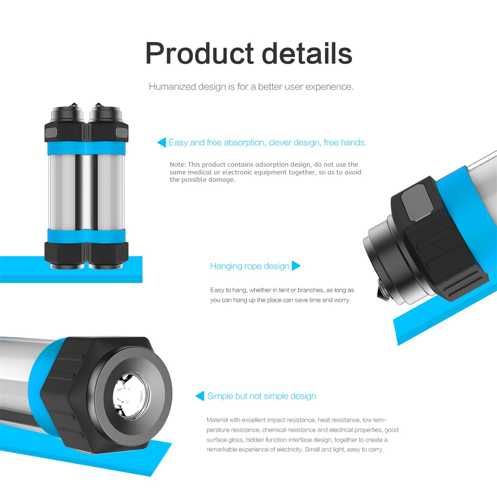 

LED Flashlight Camping Light Waterproof Emergency Lamp Warning Hiking