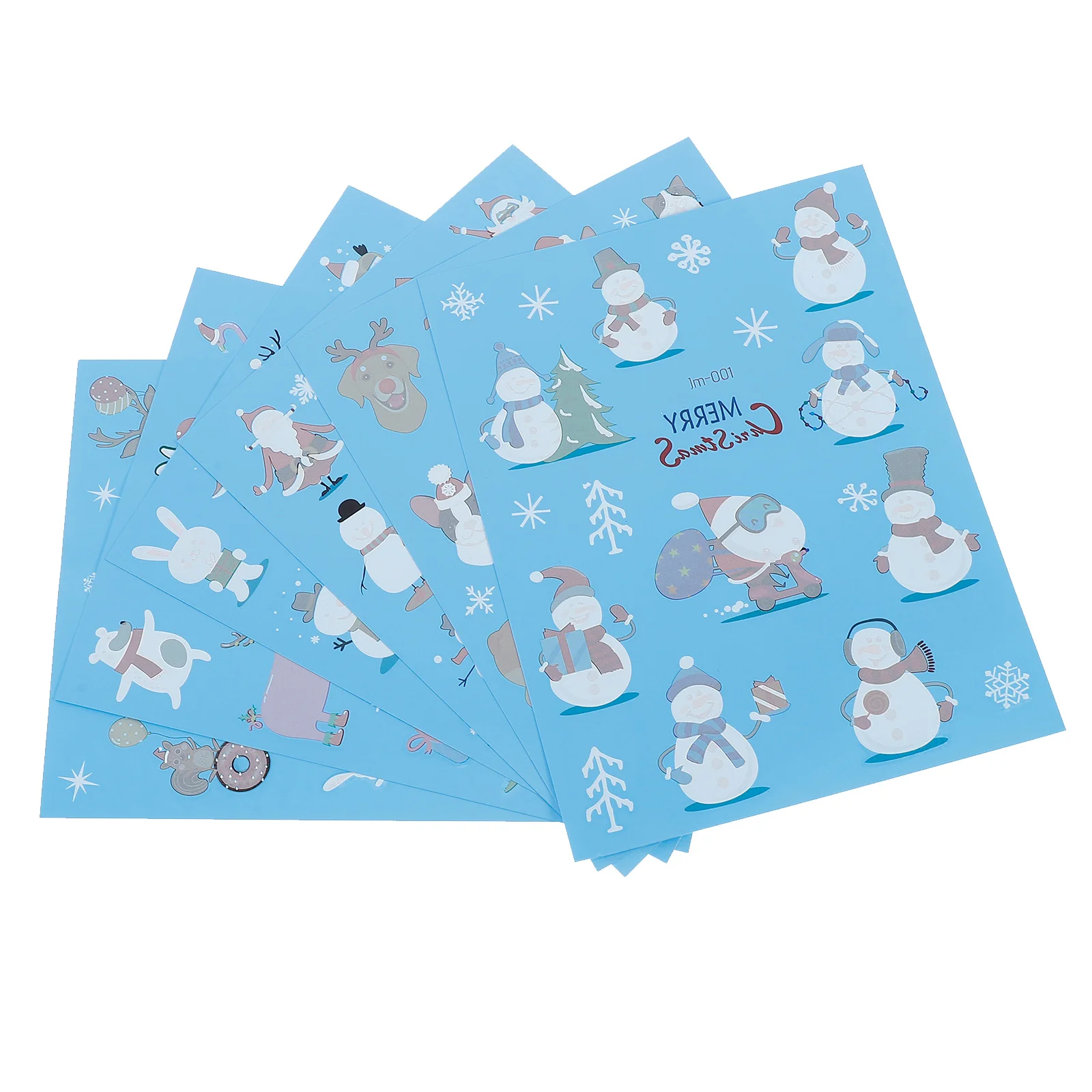

6 Sheets Cartoon Christmas Theme Festive Notebook Decal Game Sticker