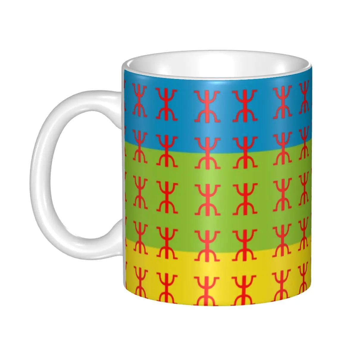 

Custom Berber Amazigh Flag Art Mug DIY Ceramic Tea Milk Coffee Cup Men Women Outdoor Work Camping Cups And Mugs