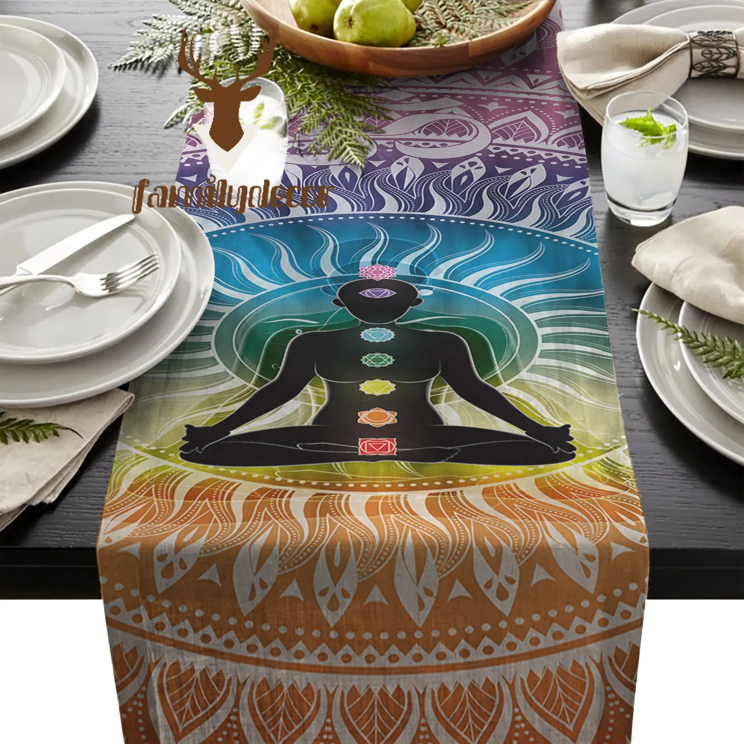 Индийская Йога Мандала чакр настольная дорожка с флагом украшения для домашней