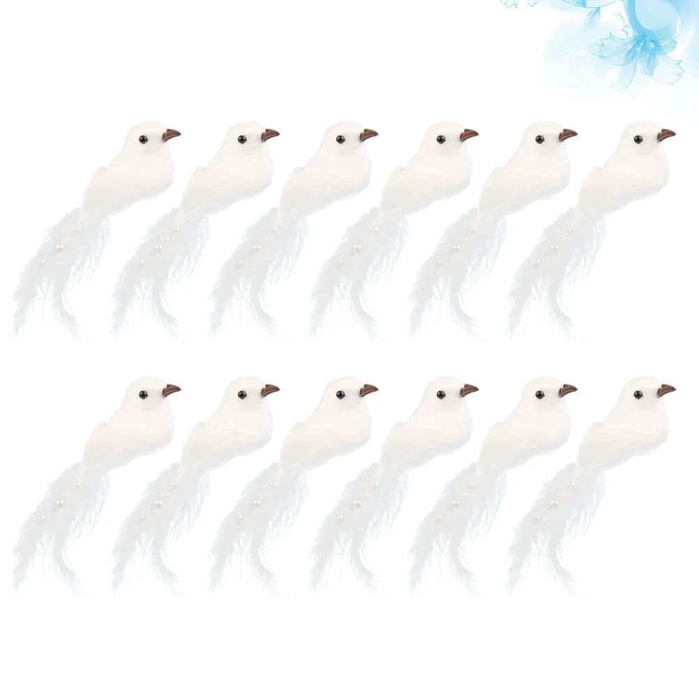 

12PCS Simulation Bird Window Gardening Ornament Realistic Furnishing Adornments for Wedding Home Office Decoration