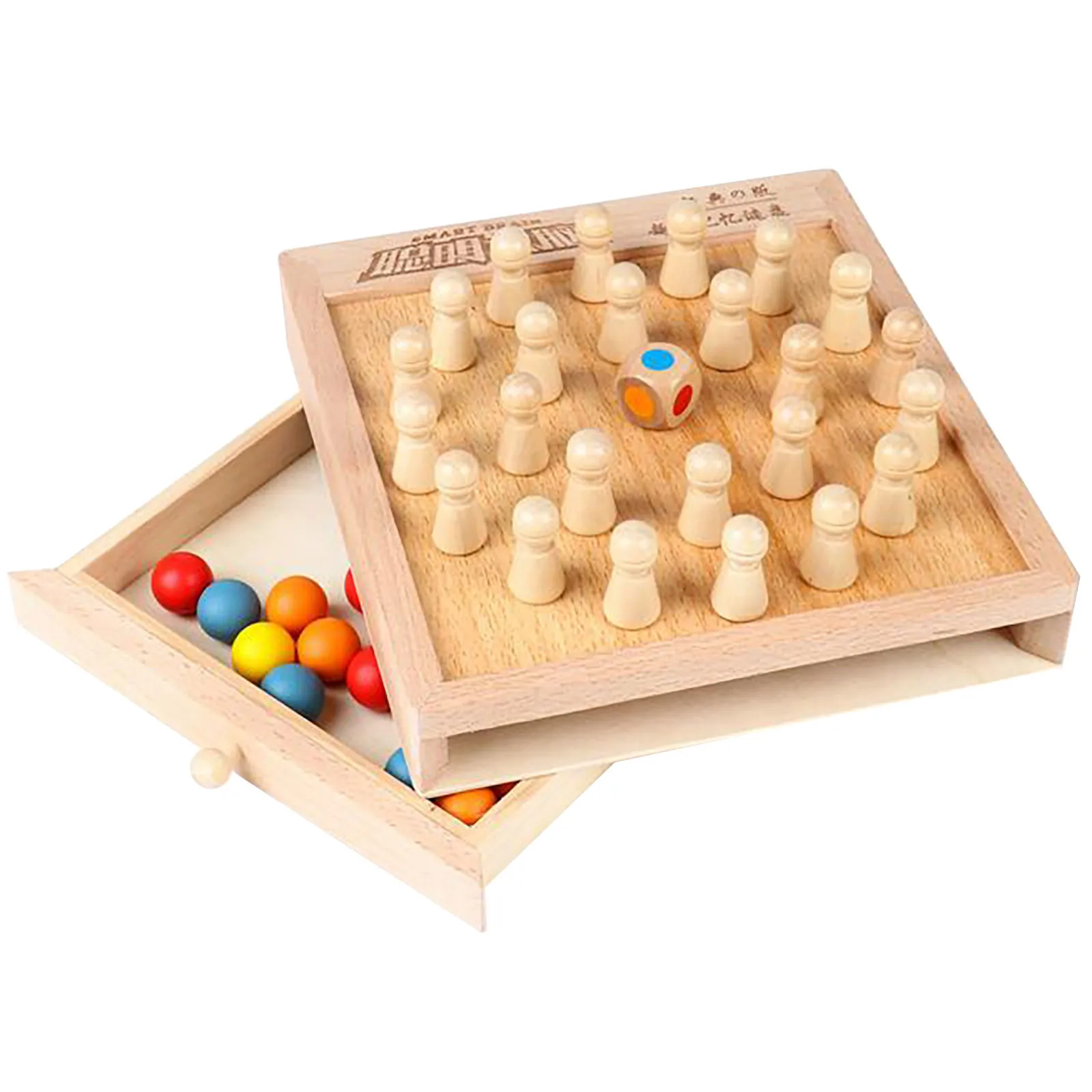 

Kids Blocks Sensory Bottles Type Early Bead Chess Chopsticks Clip Two-In-One Drawer Wooden Memory Game Use Education