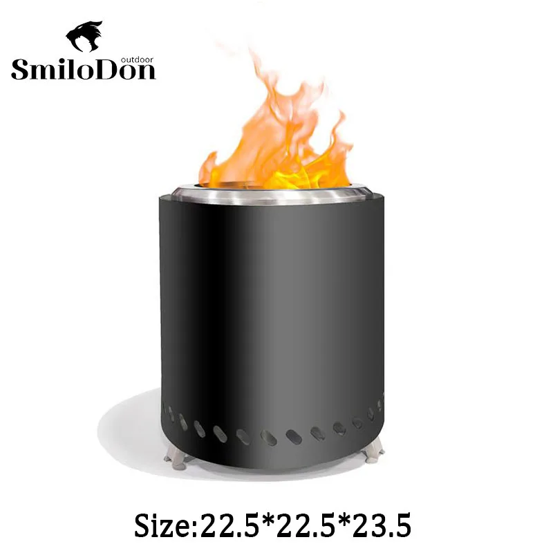 

SmiloDon Portable Bonfire Stainless Steel Burner Heater Mini Fire Wood Stove Furnace Outdoor Camping Smokeless Fire Pit Brazier