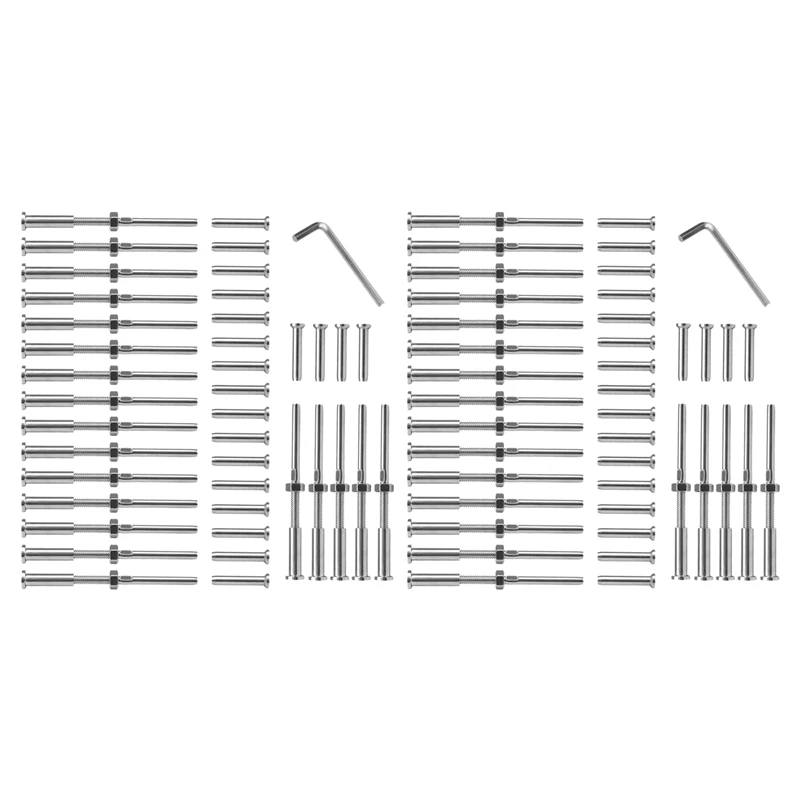 

Best 40 Pairs Stainless Steel 316 Grade Cable Railing Threaded Stud Tensioner Receiver & Flat Head Stemball Terminal