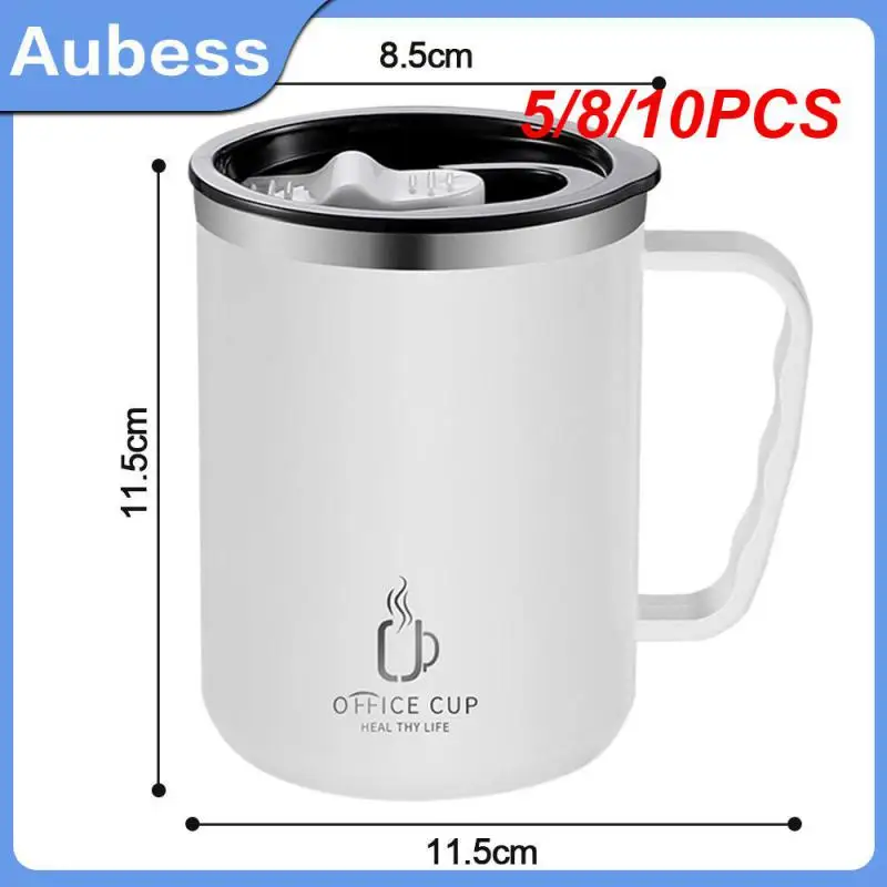 

5/8/10PCS With High Beauty Thermal Mug Wide-mouth Design Sealed Leak-proof Thermos Cup Food Grade Silicone Sealing Rin Creative
